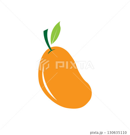 mango logo design simple silhouette concept fresh fruit for icon symbol illustration template 130635110