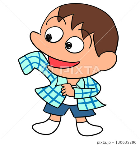 着替え パジャマ 子供 男の子 イラスト 着替え パジャマ 子供 男の子 イラスト 130635290