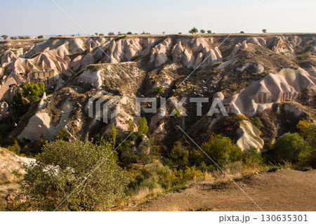 Valley of doves panoramic view near Uchisar castle in sunrise, Cappadocia 130635301