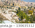 Valley of doves panoramic view near Uchisar castle in sunrise, Cappadocia 130635312