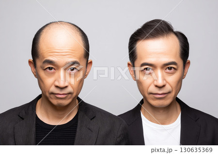 中年男性　薄毛のビフォーアフター 130635369