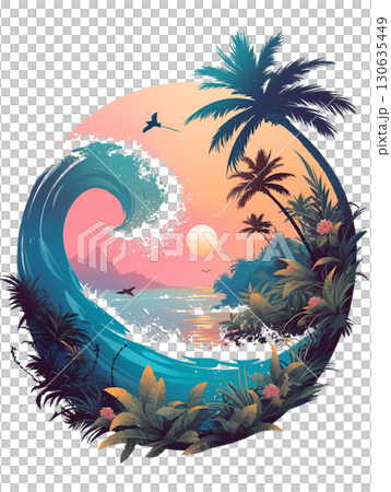 熱帶商店形像印章 130635449