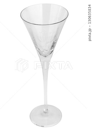 Minimalist Drinkware Champagne Wine and Water Glasses Isolated 130635834