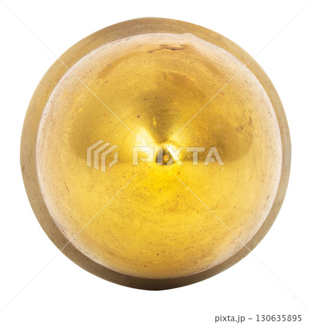 Top View of a Cannonball on White Background 130635895