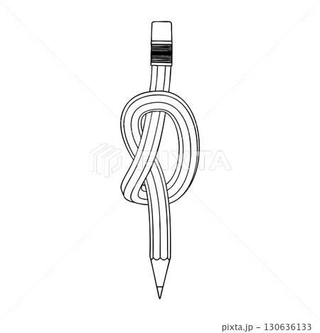 Outline for Coloring of Pencil School, Office and Art Supplies. Vector Illustration. Outline for Coloring of Pencil School, Office and Art Supplies. Vector Illustration. 130636133