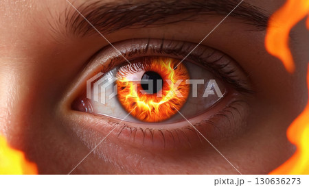 A Stunning Fantasy Eye Featuring a Fiery and Captivating Effect That Inspires Wonder 130636273