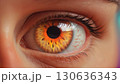 A Strikingly Vivid CloseUp of an Uniquely Orange Eye Accompanied by Detailed Dramatic Features 130636343