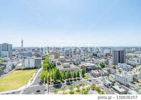 栃木県宇都宮市　栃木県庁から望む宇都宮市の街並み（南方向） 130636357