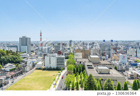 栃木県宇都宮市　栃木県庁から望む宇都宮市の街並み（南方向） 130636364