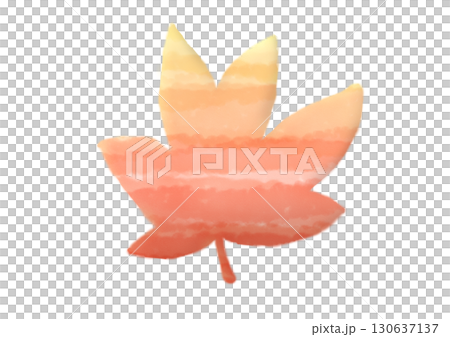 Watercolor hand-drawn cute maple leaves Watercolor hand-drawn cute maple leaves 130637137