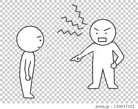 大聲喊叫的人的插圖 - 簡單的線畫向量材料代表顧客騷擾 130637201