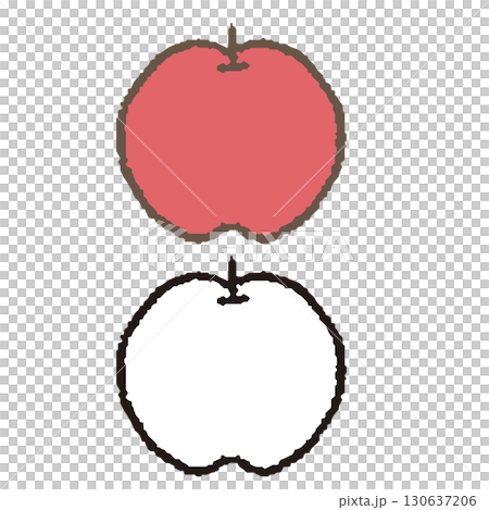 手描きのりんご 130637206