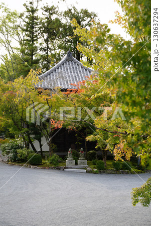 秋の気配が感じられる京都の寺院の境内の風景 130637294