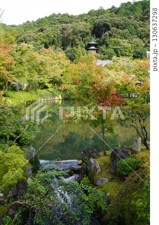 秋の気配が感じられる京都の寺院の境内の風景 秋の気配が感じられる京都の寺院の境内の風景 130637298