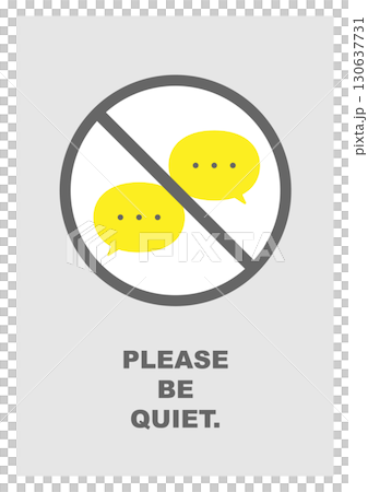 会話禁止を示す静かにしてくださいの注意サインポスター 吹き出し 図記号 アイコン マーク 禁止標識 会話禁止を示す静かにしてくださいの注意サインポスター 吹き出し 図記号 アイコン マーク 禁止標識 130637731