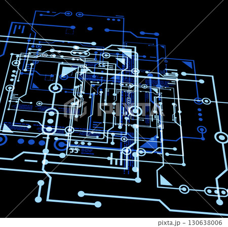 ホログラムの空間CG 130638006