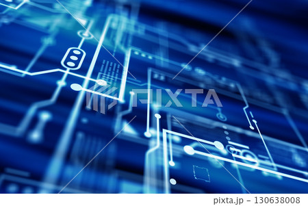 ホログラムの空間CG 130638008