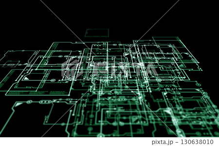 ホログラムの空間CG 130638010