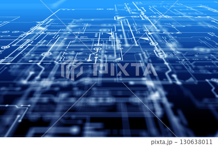 ホログラムの空間CG 130638011