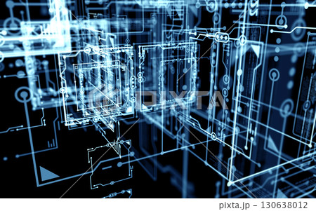 ホログラムの空間CG 130638012