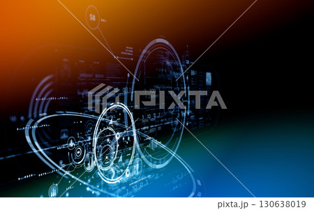 ホログラムの空間CG 130638019