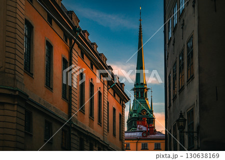 教会と街並み（ガムラスタン） 130638169