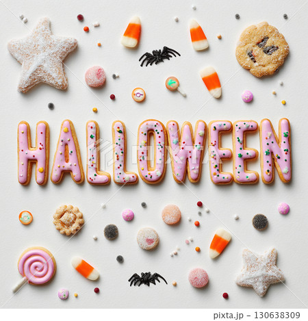 ハロウィン用文字アート素材「HALLOWEEN」 130638309