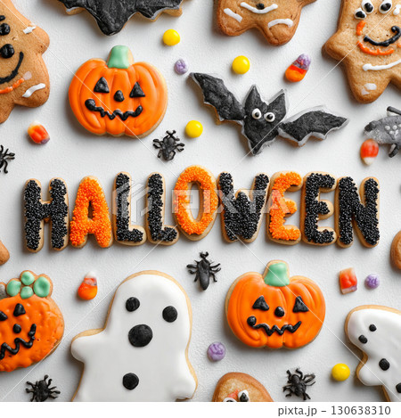 ハロウィン用文字アート素材「HALLOWEEN」 ハロウィン用文字アート素材「HALLOWEEN」 130638310