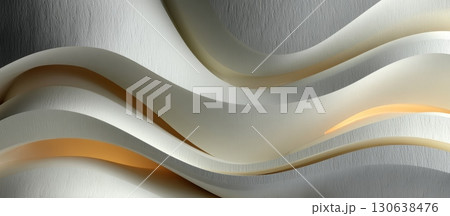 Soft White Paper Layers with Gentle Tones and Flowing Curves 130638476