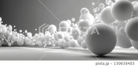 Abstract Organic Blobs in Clean White Environment for Artistic Use 130638483