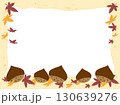 紅葉と栗のフレーム 130639276