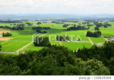 円万寺観音山から見える居久根(いぐね)のある風景 円万寺観音山から見える居久根(いぐね)のある風景 130639309