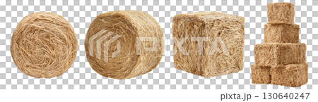 Set of isolated hay isolated on transparent background for autumn season and Thanksgiving. 130640247