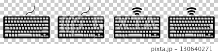 3D Japanese layout, English layout, wired and wireless keyboard simple icon 130640271