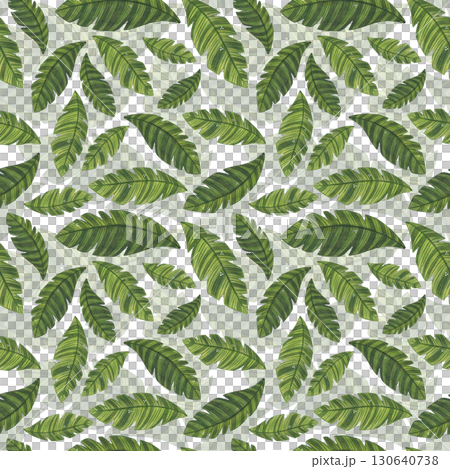 Seamless pattern of green palm leaves. Watercolor illustration hand drawn, cartoon. Drawing for scrapbooking, paper, textile Seamless pattern of green palm leaves. Watercolor illustration hand drawn, cartoon. Drawing for scrapbooking, paper, textile 130640738