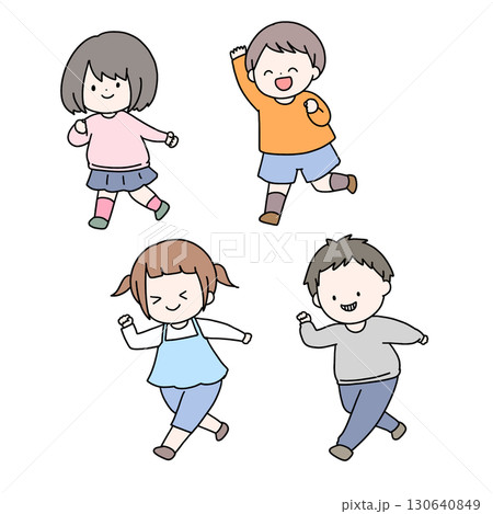 走る子供たち 130640849