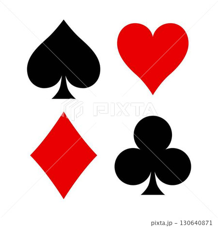 トランプのマーク、スペード、ハート、ダイヤ、クローバー 130640871