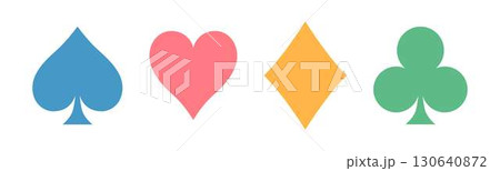 トランプのマーク、スペード、ハート、ダイヤ、クローバー 130640872