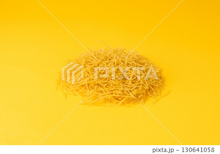 Raw vermicelli, gold soup pasta, small homemade noodles, thin Italy macaroni 130641058