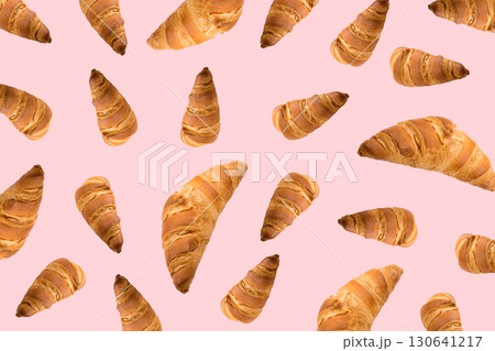 Croissant Pattern, Bakery Cake Minimal Wallpaper with Copy Space 130641217