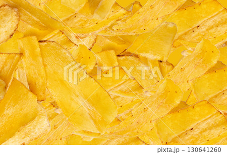 Dry parsnip chips pattern, dried sliced vegetable, healthy crispy Pastinaca sativa snack wallpaper 130641260