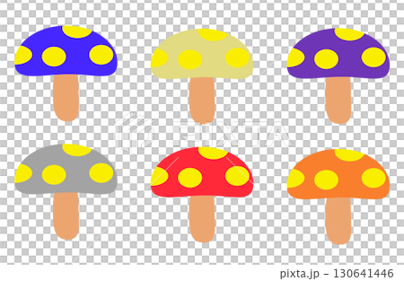 カラフルキノコセット 130641446