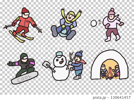 在雪地裡玩耍 130641457