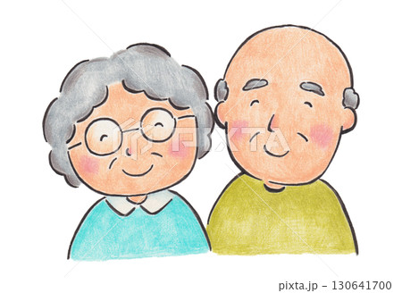 おじいちゃんとおばあちゃんのイラスト おじいちゃんとおばあちゃんのイラスト 130641700