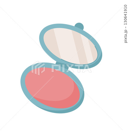 Flat cartoon representation of woman applying makeup cream in front of a mirror. Beauty product for skin care and cosmetic use. Concept personal care, hygiene, and fashion, suitable for various Flat cartoon representation of woman applying makeup cream in front of a mirror. Beauty product for skin care and cosmetic use. Concept personal care, hygiene, and fashion, suitable for various 130641910