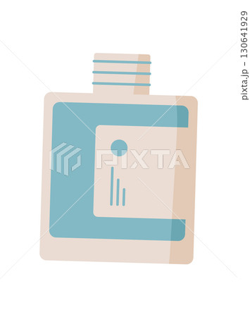 Flat nail polish bottle with vibrant color in trendy style. Simple design represents modern beauty and care themes, suitable for cosmetic advertising and personal style marketing. Flat nail polish bottle with vibrant color in trendy style. Simple design represents modern beauty and care themes, suitable for cosmetic advertising and personal style marketing. 130641929