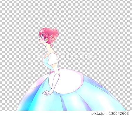 ドレスを着た女性　お姫様　笑顔 130642608