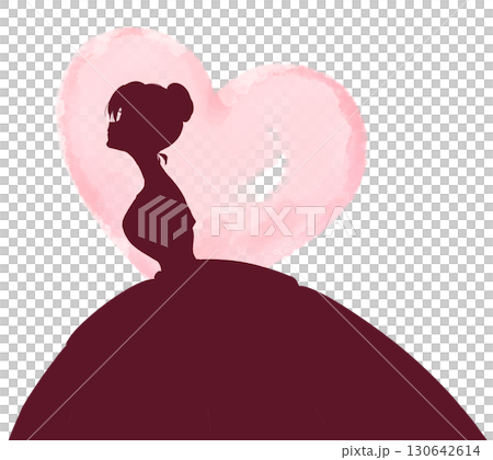 穿裙子的女人,公主,剪影,心臟 穿裙子的女人,公主,剪影,心臟 130642614