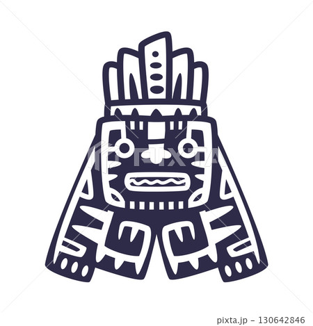 Maya Civilization Symbols and Primitive Traditional Sign Vector Illustration 130642846
