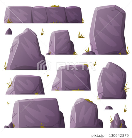 Stone with Maya and Aztec Symbol and Tribal Sign Engraved Vector Set Stone with Maya and Aztec Symbol and Tribal Sign Engraved Vector Set 130642879